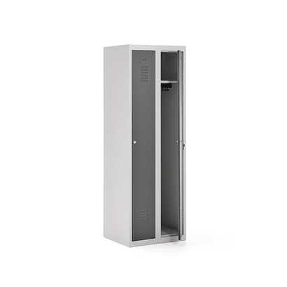 Klädskåp Click 1-dörr x 2 modul Mörkgrå 1800x600x500mm