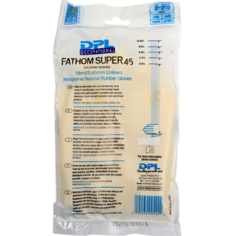 Skyddshandske DPL Latex/Neopren Fathom Super 45 Gul stl 9